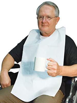 CloseoutZone Disposable Adult Tie-Back Poly Bib