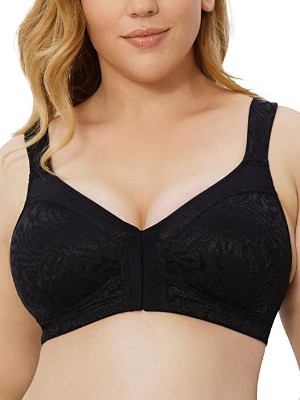 Wingslove Women’s Wire Free Full Coverage Front Closure Bra
